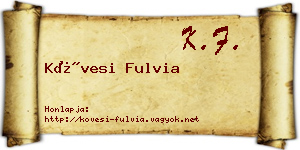 Kövesi Fulvia névjegykártya